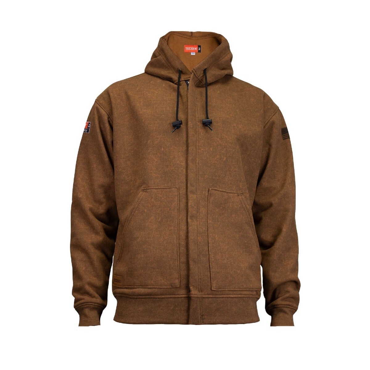 TECGEN FR Tacoma Heavyweight Front Zip Hoodie in Brown
